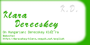 klara derecskey business card